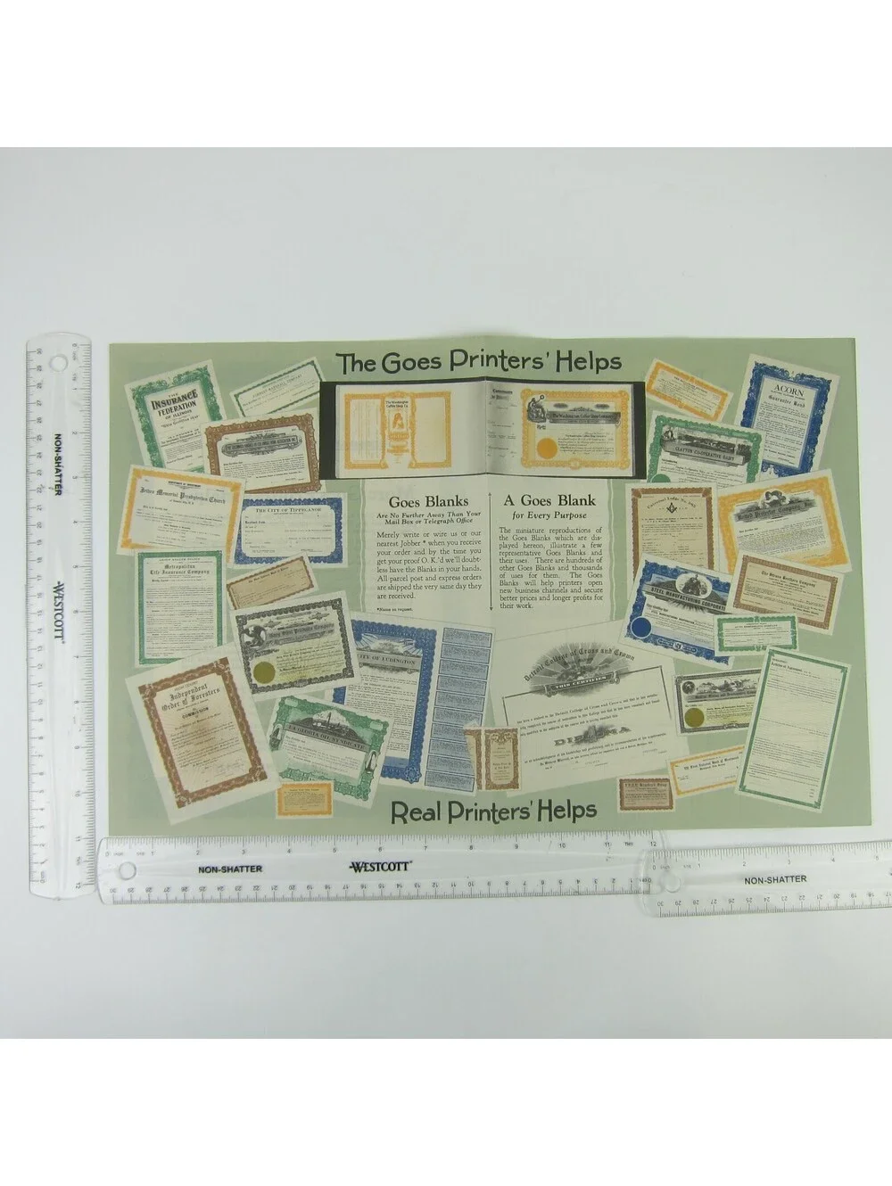 Vintage 1920s Goes Lithography Company Printers Bifold Advertising Brochure RARE